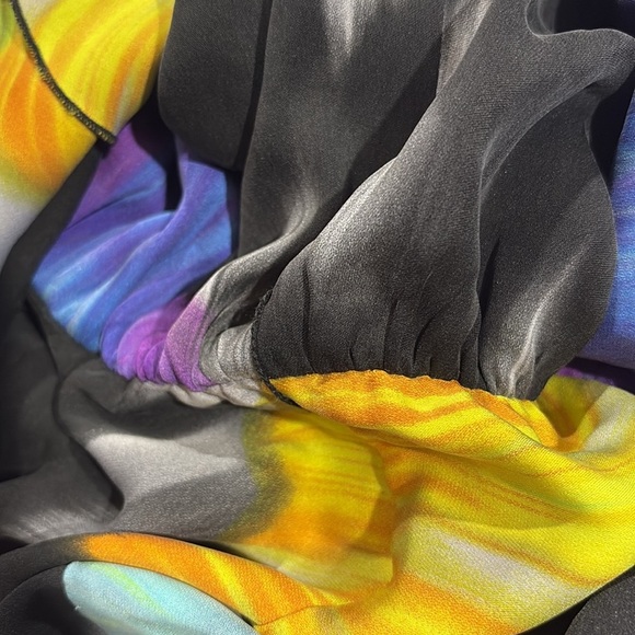 Alice + Olivia Silk Watercolor Flutter Silk Mini Dress - Picture 10 of 10